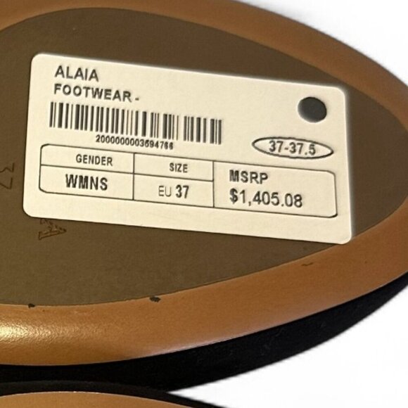 Alaia Women's Grommet Embellished Black Suede Mid Ankle Booties Size EU 37 NWOT - Picture 16 of 16